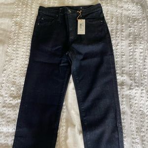 AG High-Rise Straight Crop Jeans